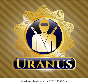  Shiny badge with ninja icon and Uranus text inside