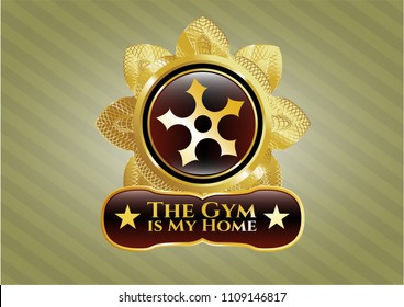  Shiny badge with ninja star icon and The Gym is My Home text inside