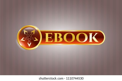   Shiny badge with ninja star icon and ebook text inside