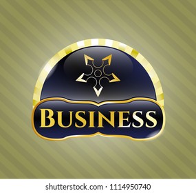  Shiny badge with ninja star icon and Business text inside
