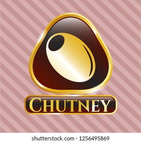  Shiny badge with olive icon and Chutney text inside