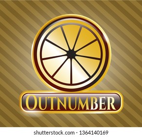  Shiny badge with orange icon and Outnumber text inside