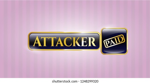 Shiny badge with paid icon and Attacker text inside