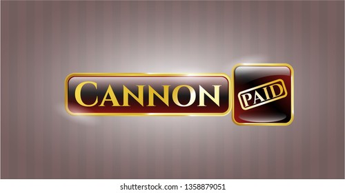  Shiny badge with paid icon and Cannon text inside