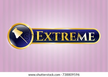  Shiny badge with paper pin icon and Extreme text inside