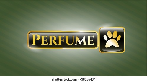  Shiny badge with paw icon and Perfume text inside