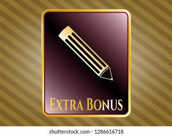  Shiny badge with pencil icon and Extra Bonus text inside