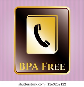 Shiny badge with phonebook icon and BPA Free text inside