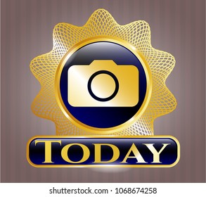 Shiny badge with photo camera icon and Today text inside