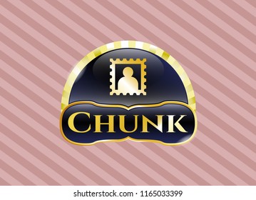  Shiny badge with picture icon and Chunk text inside
