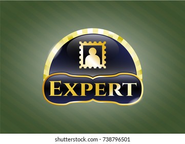  Shiny badge with picture icon and Expert text inside