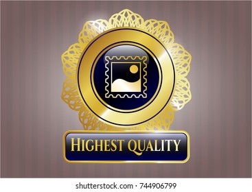  Shiny badge with picture icon and Highest Quality text inside