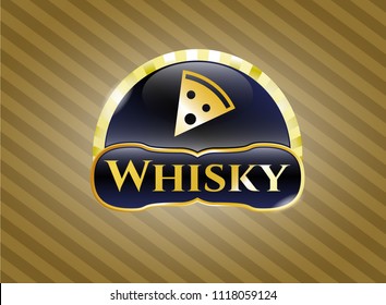  Shiny badge with pizza slice icon and Whisky text inside