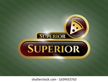  Shiny badge with pizza slice icon and Superior text inside