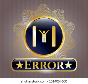  Shiny badge with pull up icon and Error text inside