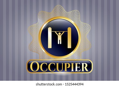  Shiny badge with pull up icon and Occupier text inside