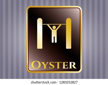  Shiny badge with pull up icon and Oyster text inside