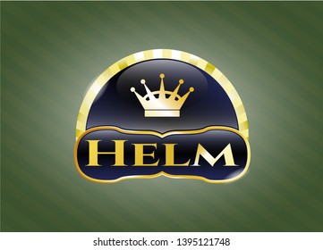  Shiny badge with queen crown icon and Helm text inside