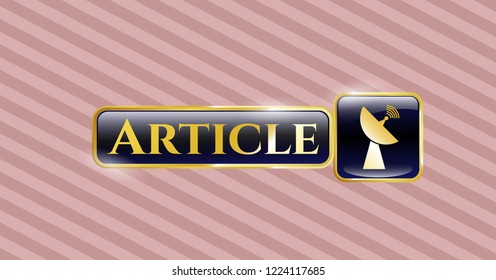  Shiny badge with radar icon and Article text inside