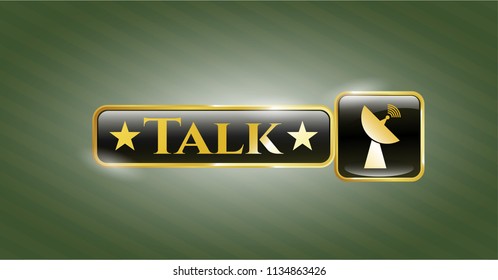  Shiny badge with radar icon and Talk text inside
