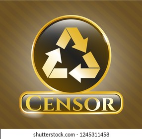  Shiny badge with recycle icon and Censor text inside