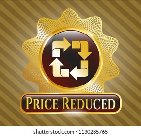  Shiny badge with recycle icon and Price Reduced text inside