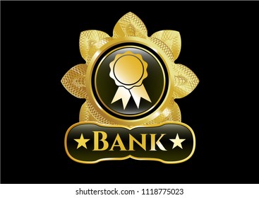  Shiny badge with ribbon icon and Bank text inside