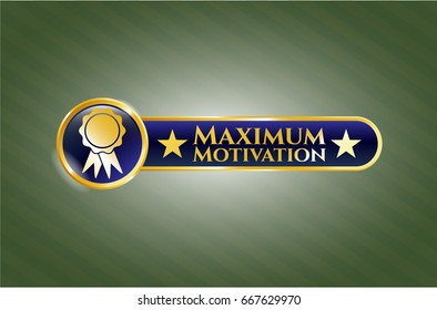  Shiny badge with Ribbon icon and Maximum Motivation text inside