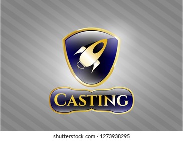  Shiny badge with rocket icon and Casting text inside