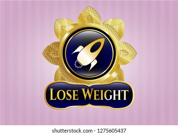  Shiny badge with rocket icon and Lose Weight text inside
