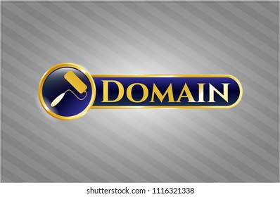  Shiny badge with roller brush icon and Domain text inside