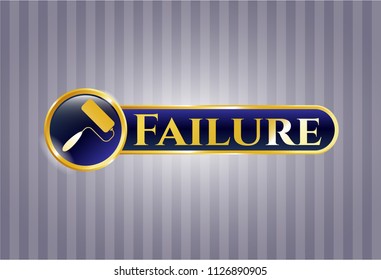 Shiny badge with roller brush icon and Failure text inside