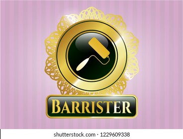  Shiny badge with roller brush icon and Barrister text inside