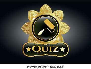  Shiny badge with roller brush icon and Quiz text inside