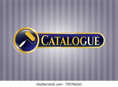  Shiny badge with roller brush icon and Catalogue text inside