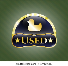  Shiny badge with rubber duck icon and Used text inside