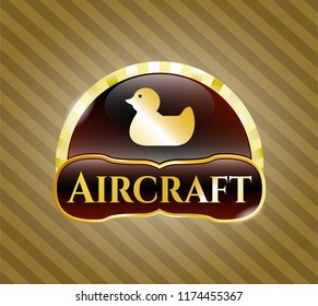  Shiny badge with rubber duck icon and Aircraft text inside