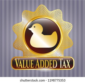  Shiny badge with rubber duck icon and Value Added Tax text inside