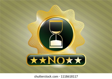  Shiny badge with sand clock icon and No text inside