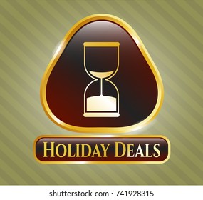  Shiny badge with sand clock icon and Holiday Deals text inside
