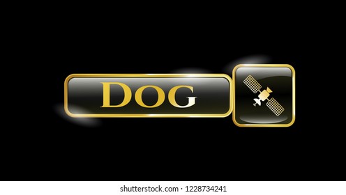  Shiny badge with satelite icon and Dog text inside