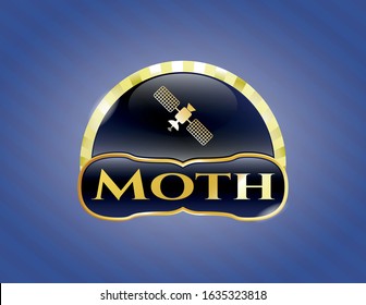  Shiny badge with satelite icon and Moth text inside