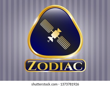  Shiny badge with satelite icon and Zodiac text inside