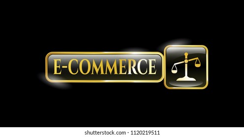  Shiny badge with scale icon and e-commerce text inside