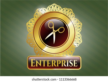   Shiny badge with scissors icon and Enterprise text inside