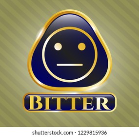  Shiny badge with serious face icon and Bitter text inside