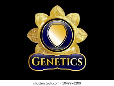  Shiny badge with shield icon and Genetics text inside