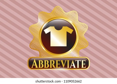  Shiny badge with shirt icon and Abbreviate text inside