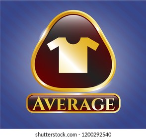  Shiny badge with shirt icon and Average text inside