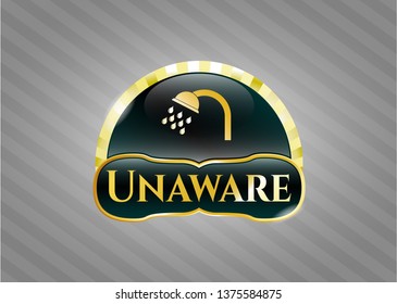  Shiny badge with shower icon and Unaware text inside